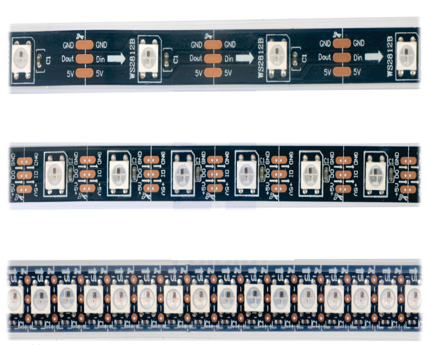 5V 12v 24v WS2812B Addressable Pixel RGB Led Strip Light